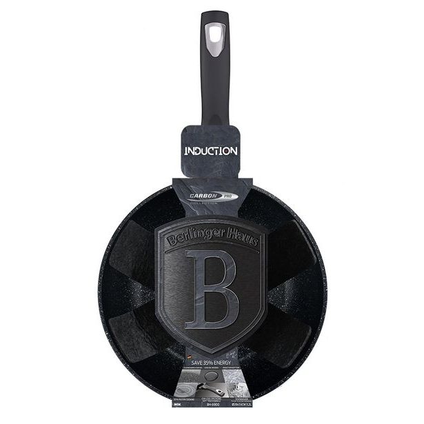 BERLINGERHAUS Pánev WOK s mramorovým povrchem 28 cm Carbon PRO Line BH-6900