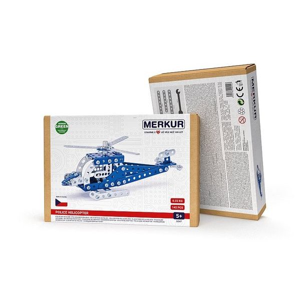 MERKUR - Stavebnice Merkur 054 - policejní vrtulník, 142 dílů