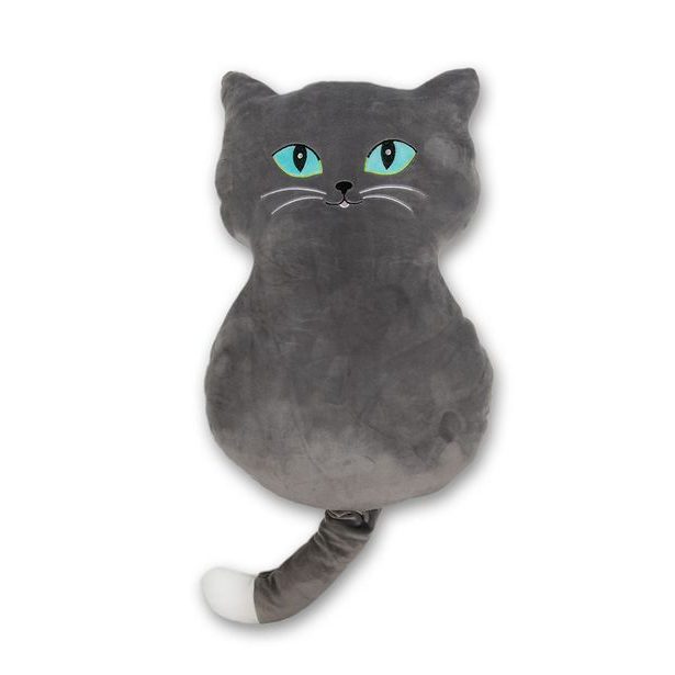 KOČKA VELKÉ OČI šedá 53 cm