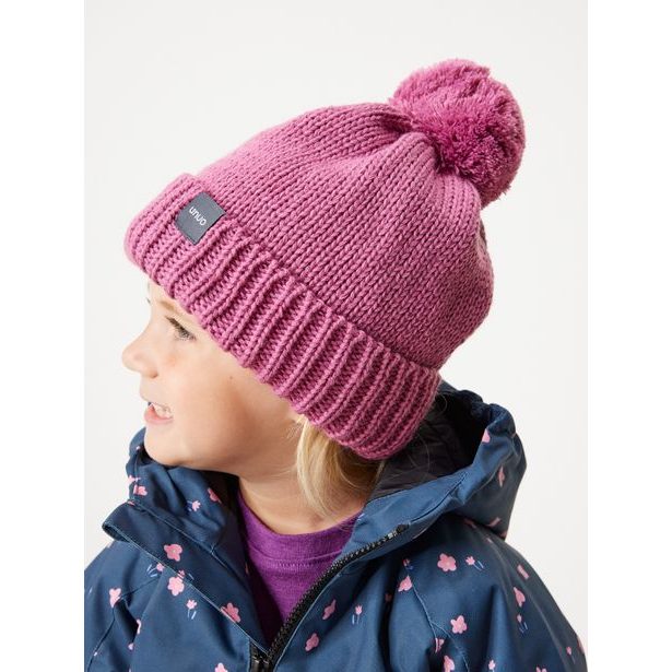 Unuo Dětská čepice pletená Bobble, Růžová