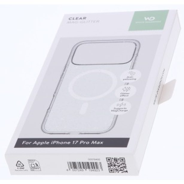 White Diamonds Mag Glitter, kryt pro Apple iPhone 17 Pro Max, magnetický, průhledný s třpytkami