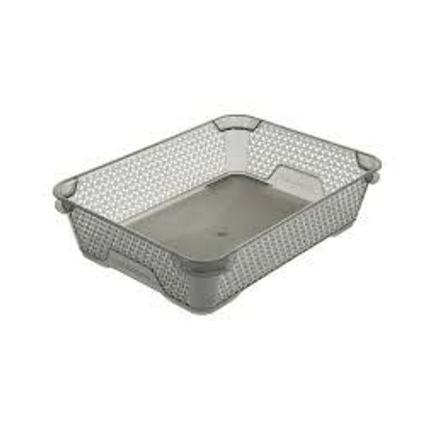 košík A5 MINI křišť.šedý., 26,5x20x7cm, plast