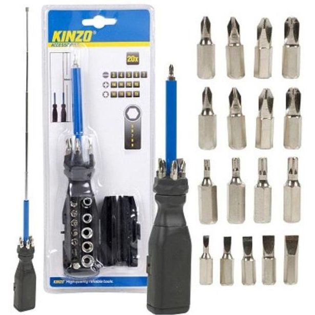 Kinzo ŠROUBOVÁK + BITSET 20KS KINZO_hamashop