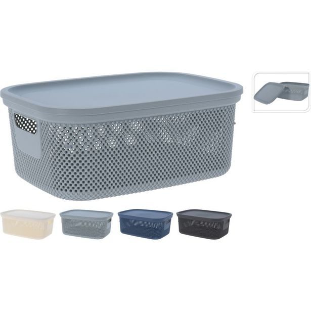 EXCELLENT HOUSEWARE Úložný koš s víkem 12 l modrá KO-027000200modr