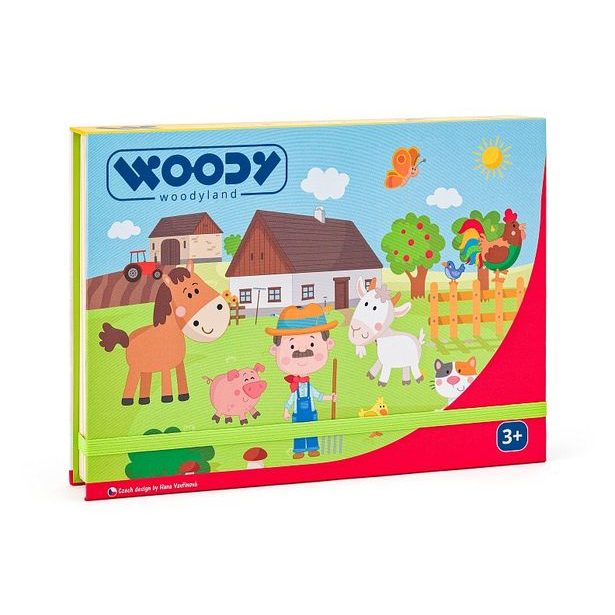WOODY Krabička s magnetickými tvary - Statek