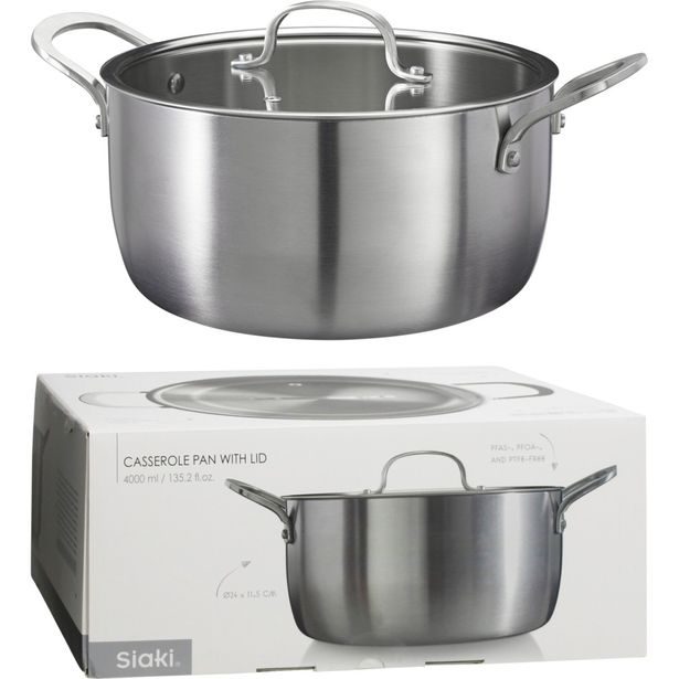 SIAKI HUISHOUD Kastrol nerez 25,5 cm s poklicí KO-C85000410