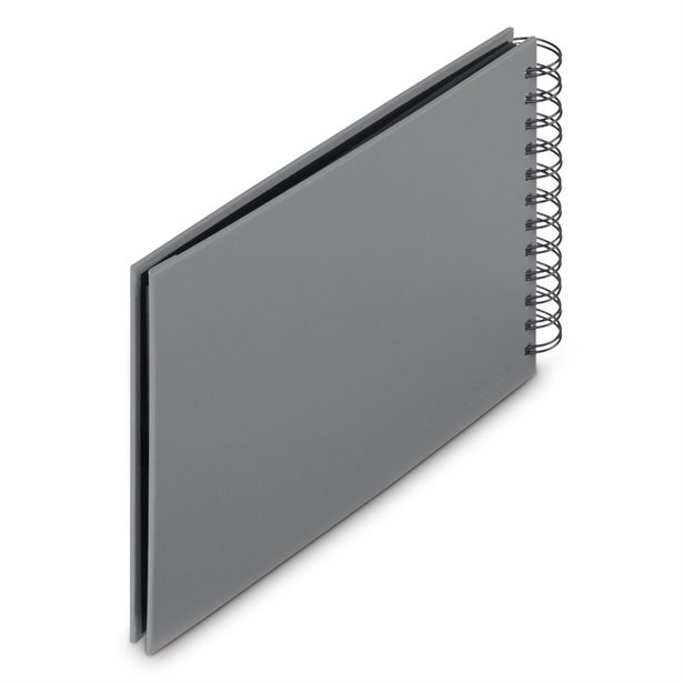 Hama album klasické spirálové FINE ART 24x17 cm, 50 stran, kamenná šedá, černé listy