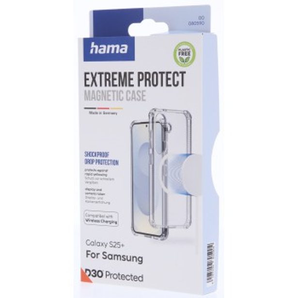 Hama Extreme Protect, kryt pro Samsung Galaxy S25+, magnetický, D3O®, nežloutne, průhledný