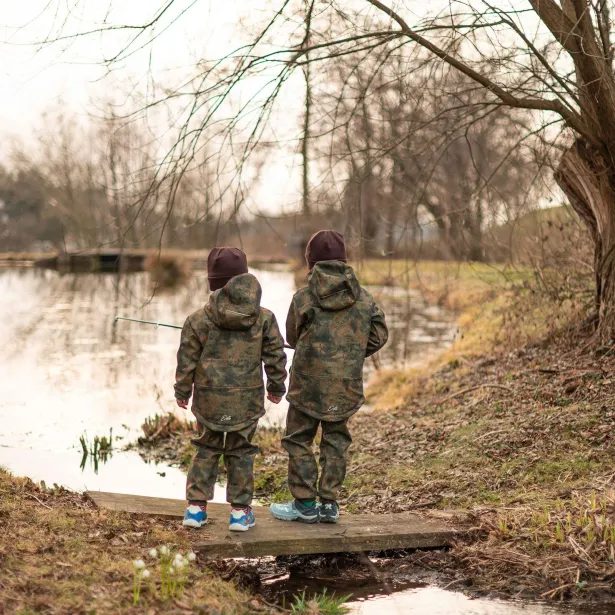 ESITO Dětská softshellová bunda DUO Forest - hnědá
