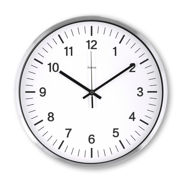 Hama Java, nástěnné hodiny řízené rádiovým signálem, 35 cm, stříbrné