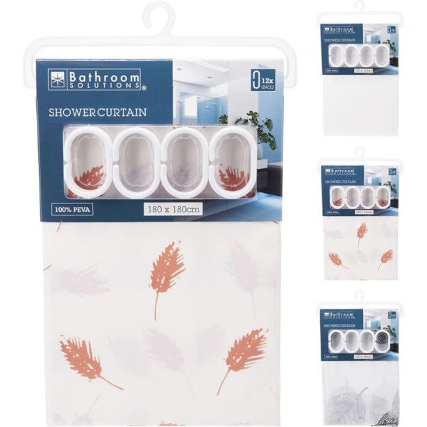 závěs 180x180 PEVA koupel. LISTÍ, mix druhů