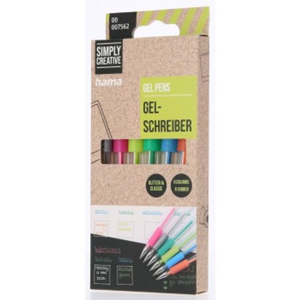 Hama gelové kuličkové pero Glitter and Classic - set 6 barev