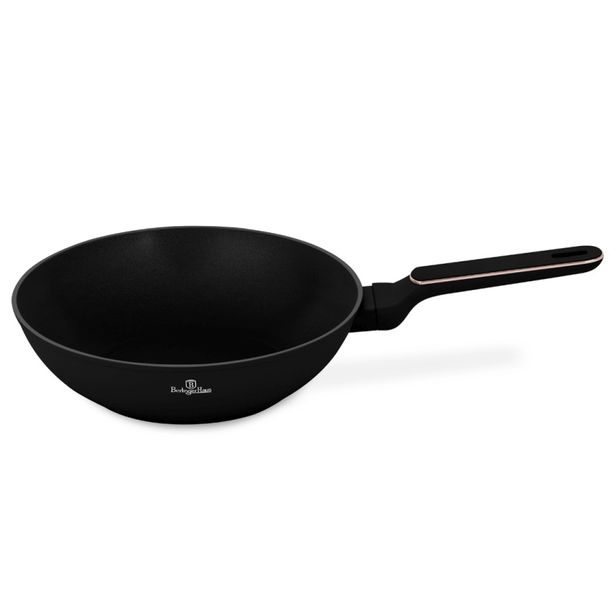 BERLINGERHAUS Pánev WOK s titanovým povrchem a poklicí 28 cm 28 cm Black Rose Collection BH-8353