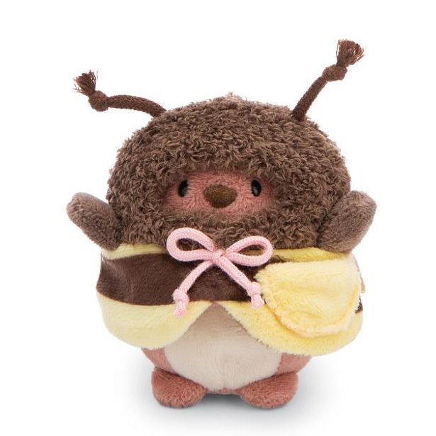 NICI NICI plyš MyMochi Medvídek Nomo 8cm v kostýmu včelky a hranolkami,set dárkové balení 8,5x6,5x10cm