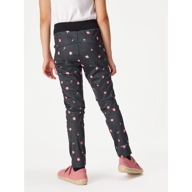 Unuo, Dětské softshellové kalhoty s fleecem pružné Sporty, Květiny