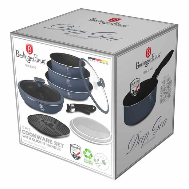 BERLINGERHAUS Sada nádobí s titanovým povrchem 10 ks Deep Sea Collection BH-8416