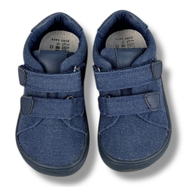 Dětské plátěné BAREFOOT tenisky Protetika tmavě modré