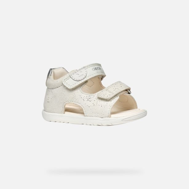 Bílé dívčí sandály pro první krůčky Geox Sandal Macchia Gir