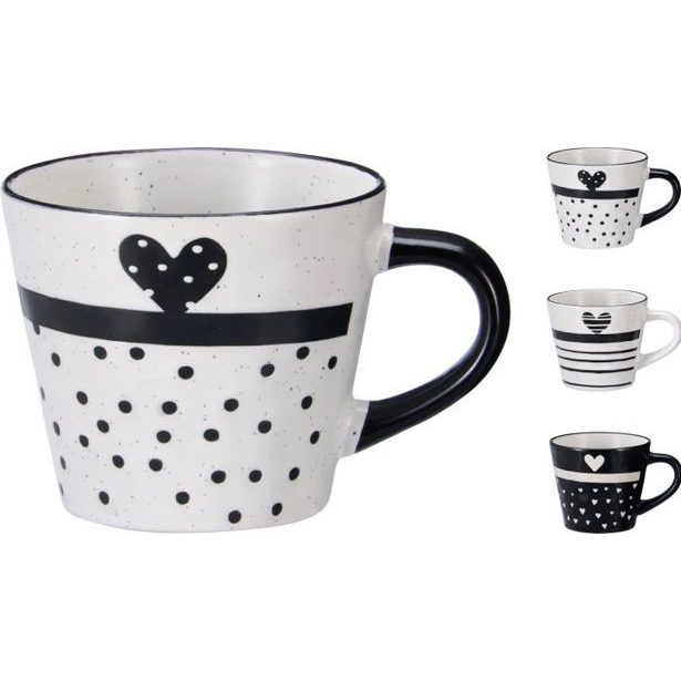 hrnek 330ml, SRDCE na lince, 3dekory, keramika