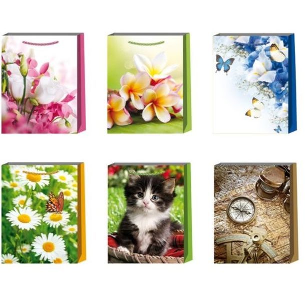 taška dárk. L, MIX DEK, 28x34x9cm, univ., papír