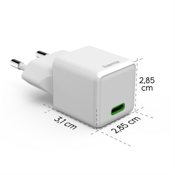 Hama rychlá USB nabíječka, USB-C PD/QC 30 W, super-mini