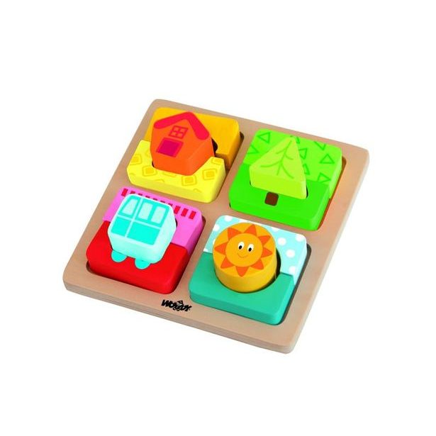 Dostička s puzzle-tvarmi "Slnko domova"