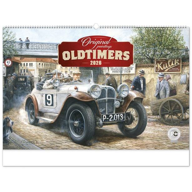 NOTIQUE Nástěnný kalendář Oldtimers – Václav Zapadlík 2026, 64 x 42 cm