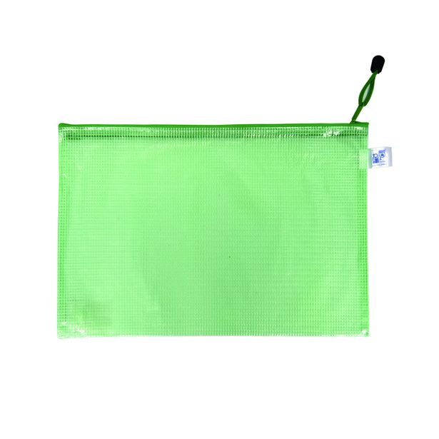 Obálka se zipem síťovaná A4 zelená