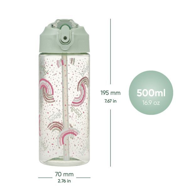 BAAGL Tritanová láhev na pití s brčkem Duha 500 ml