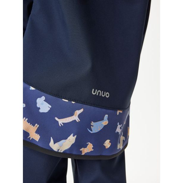Unuo Dětská softshellová bunda s fleecem Basic, Tm. Modročerná, Pejsci