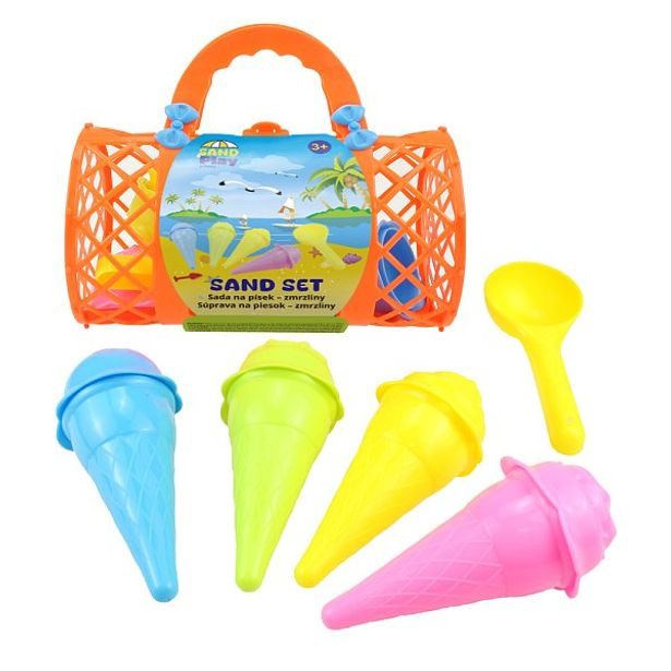 Plastica Hračky na písek - Sada báboviček v retro tašce, 9 ks