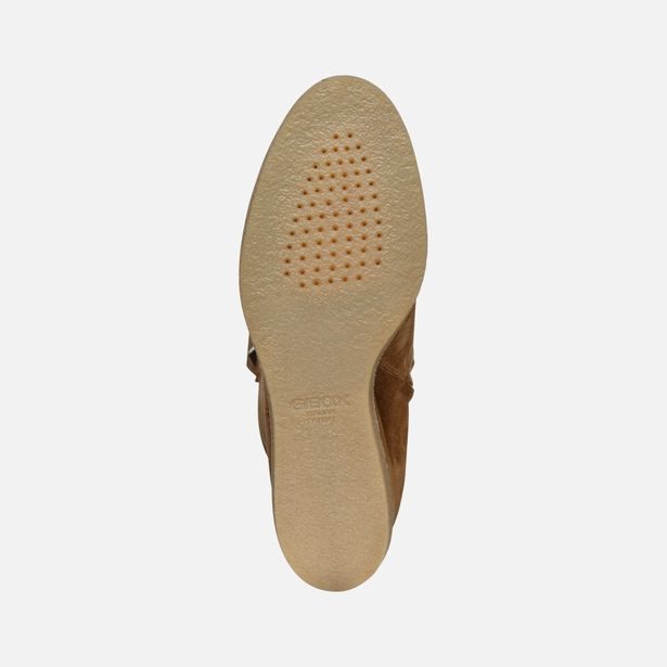 Hnědé dámské kozačky Geox Wedge