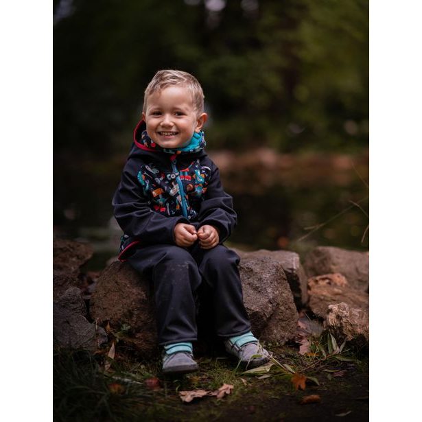 Unuo, Batolecí softshellové kalhoty bez zateplení, Černá