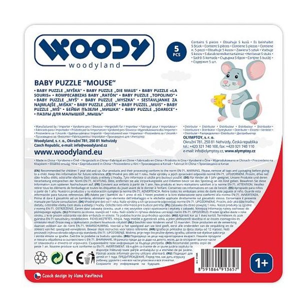 WOODY Puzzle Baby - myška