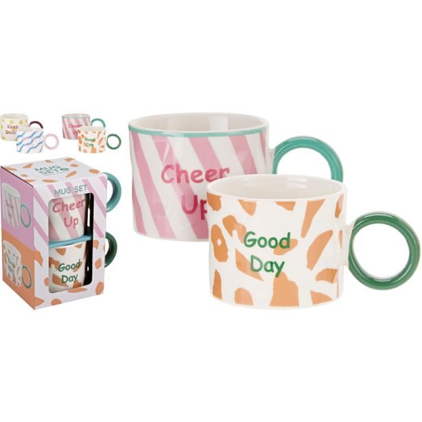 SIAKI Sada hrnků porcelán 2 ks 380 ml modrá / žlutá KO-Q80001120mozl