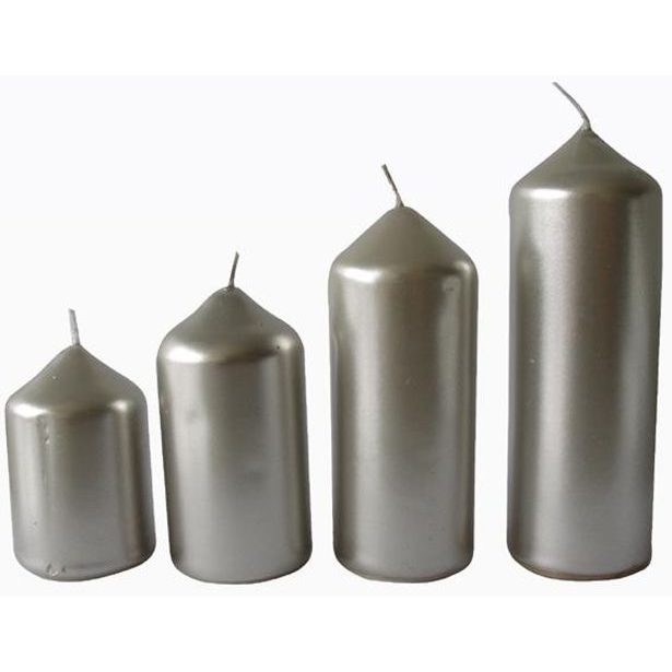 Provence Svíčka adventní stříbrná 4 velikosti, průměr 4 cm_hamashop