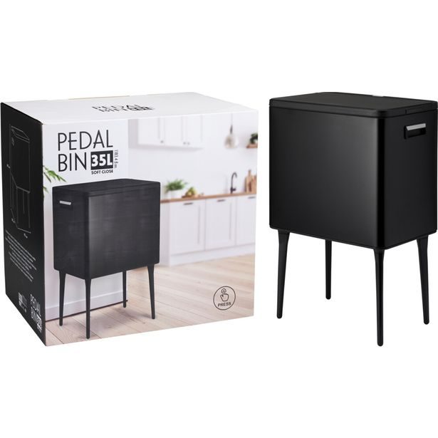 EXCELLENT HOUSEWARE Odpadkový koš s dotykovým otevíráním 35 l matná černá KO-C88000050