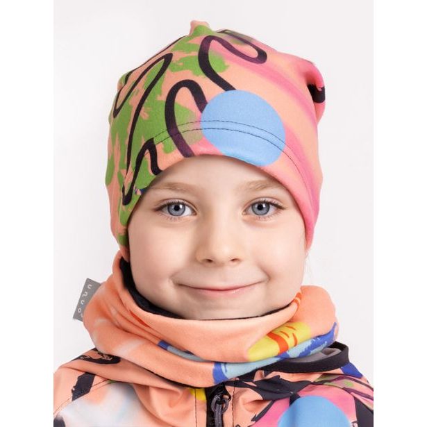 Unuo, Dětský nákrčník z fleecu Basic, Meruňková, Fantazie