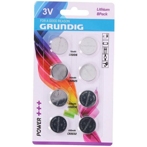 Nezařazeno BATERIE KNOFLÍKOVÉ 8KS, BL LÍTIUM, 4XASSORT_hamashop