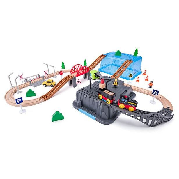 WOODY Vláčkodráha v boxu – Důlní souprava, 54ks