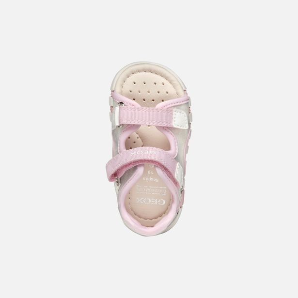Stříbrné dívčí barefoot sandály Geox Sandal Iupidoo Gir