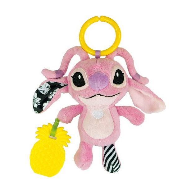 CLEMENTONI Disney baby - Plyšové chrastítko, kousátko STITCH ANGEL