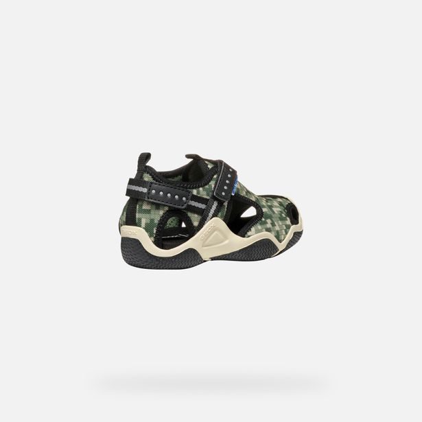 Olivové chlapecké sandály Geox Wader