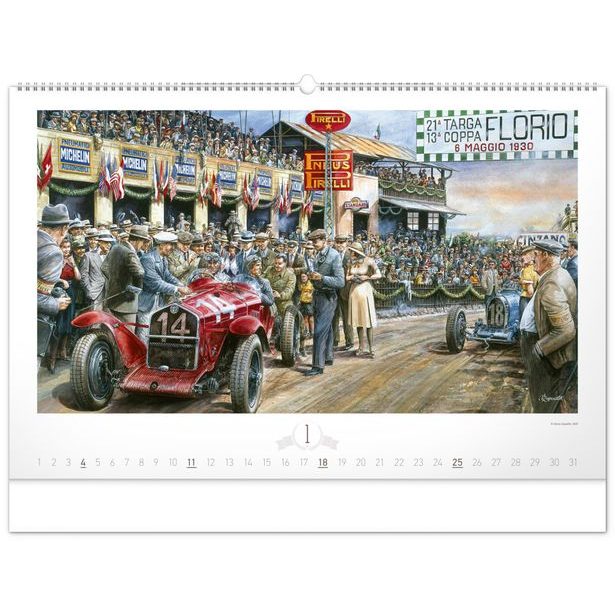 NOTIQUE Nástěnný kalendář Oldtimers – Václav Zapadlík 2026, 64 x 42 cm