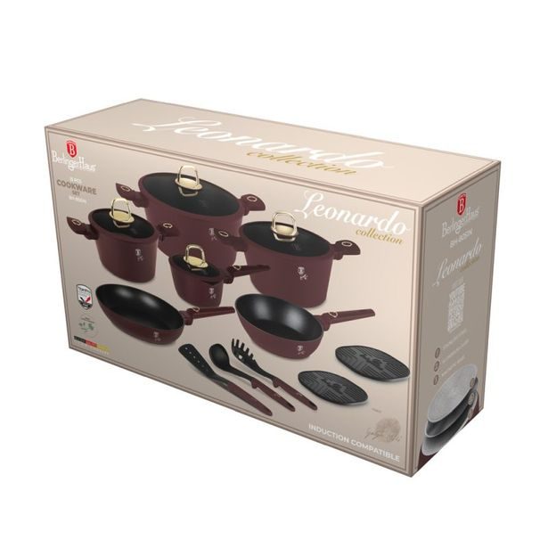 BERLINGERHAUS Sada nádobí s titanovým povrchem 15 ks Leonardo Collection BH-8051