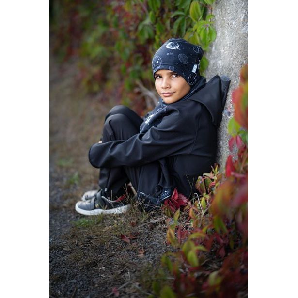 Unuo, Softshellové kalhoty bez zateplení Street, Černá (Softshell kids trousers)