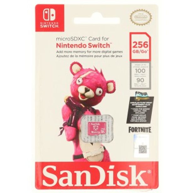 SanDisk Nintendo MicroSD UHS I Card - Fortnite Edition, Cuddle Team, 256 GB
