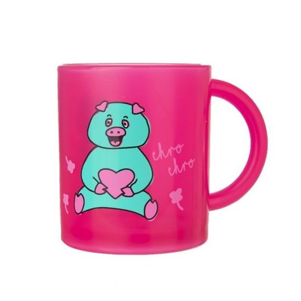 hrníček d 7cm, v. 8,5cm RUBBY-PRASÁTKO, růžový plast