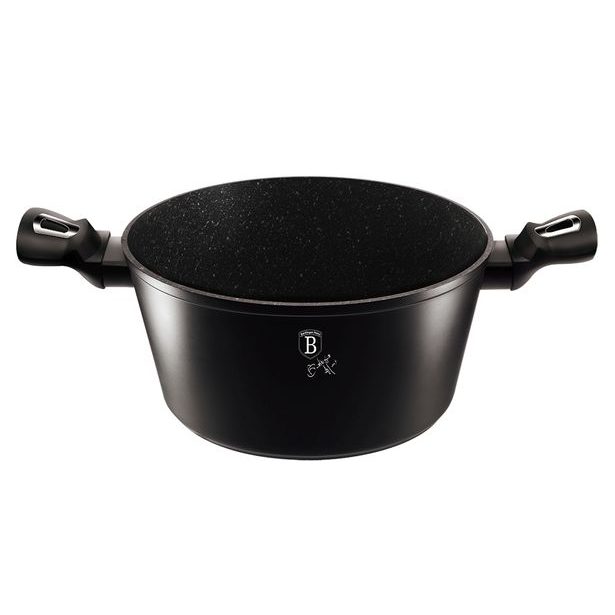 BERLINGERHAUS Kastrol s poklicí s mramorovým povrchem 24 cm Black Silver Collection BH-1852