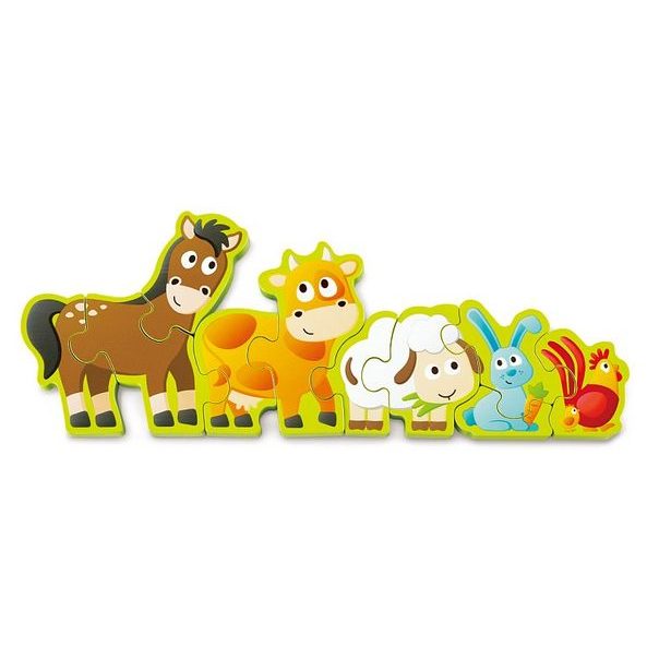 Puzzle - Zvířátka a číslice, 10 dílků